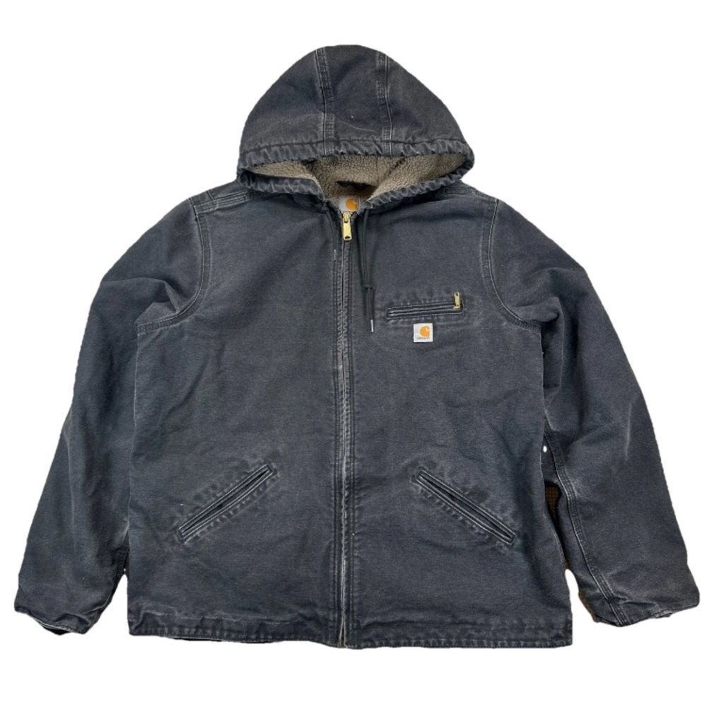 Carhartt Tan Sherpa-Lined Hooded Jacket Size L (12/14)